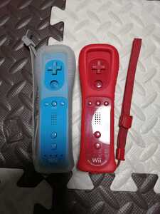 美品 Nintendo Wiiリモコンプラス WiiU 任天堂 青 マリオレッド 2個 セット リモコンジャケット付きWii Remote controller 動作確認済み