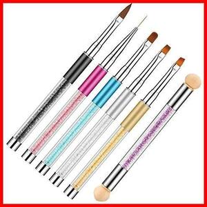 COOLBOTANG ネイルブラシ 6本セットネイルアート筆 ジェルネイルペン フレンチ 平筆 ネイルペン アクリル 画筆 UV用 ネイルツール