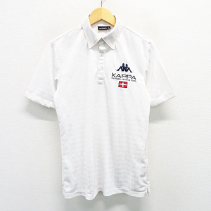 【即決】KAPPA カッパ 半袖ポロシャツ ボタンダウン 総柄 ホワイト系 L [240001465324] ゴルフウェア メンズ