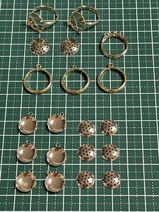 貴和製作所 リング 6個・ペンダントトップ6個 / シャワー 金属パーツ ハンドメイド アクセサリー 指輪 ネックレスチャーム 資材 ゴールド
