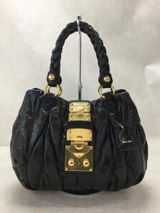 MIU MIU ◆ Materasse / Handbag / Leather / BLK / Plain, ladies' bag, Handbag, others