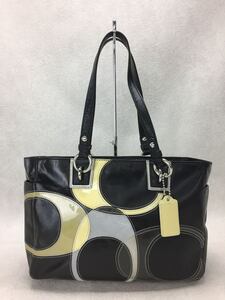 COACH ◆ Tote bag / Leather / BLK / Patent leather patchwork / With pouch / With corner peeling, ladies' bag, tote bag, others