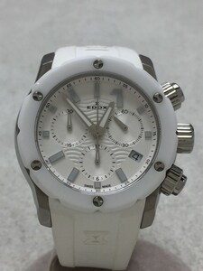 EDOX ◆ Quartz watch / analog / rubber / WHT / WHT, Ladies watch, Analog (quartz type), others