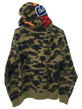 A BATHING APE◆CAMO SHARK FULL ZIP HOODIE/L/コットン/カーキ/カモフラ/1870-115-046_画像2