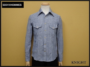 5351 POUR LES HOMMES shirt *1^5351 pool Homme / wrinkle processing / western shirt /22*4*4-5