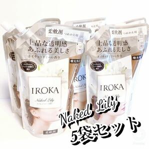 フレア フレグランス IROKA 柔軟剤 ネイキッドリリーの香り 詰め替え 大サイズ(710ml*5袋セット)