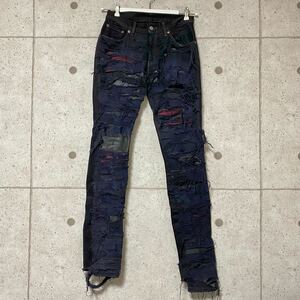 Levi's Levi's damage crust Denim pants black skinny crash jeans LEVIS VINTAGE Vintage old clothes undercover