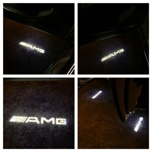 Mercedes Benz AMG ロゴ カーテシランプ LED 純正交換 W220 R230 S/SL クラス プロジェクタードア ライト メルセデス ベンツ エンブレム