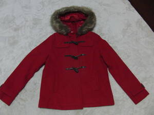 *earth music&ecology* earth *M* duffle coat * Short * red * fur removed *