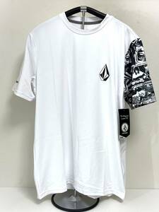 VOLCOM Volcom A9112202WHT(1) Мужской размер с коротким рукавом Рашгард Футболка для серфинга Футболка для серфинга Белый цвет Volcom Новое мгновенное решение Бесплатная доставка