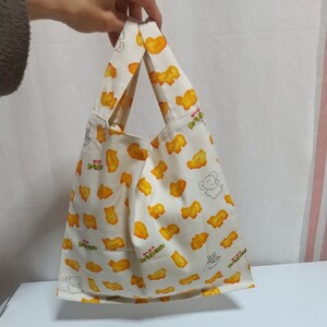 ハンドメイド【レジ袋型エコバッグ】たべっ子どうぶつ/ビスケット柄