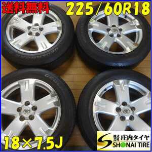 ■4本SET■NO,A7311■会社宛 送料無料■225/60R18 ×7.5J 100H■ヨコハマ ジオランダー SUV■夏 トヨタ純正アルミ付 ハリアー RAV4 特価!