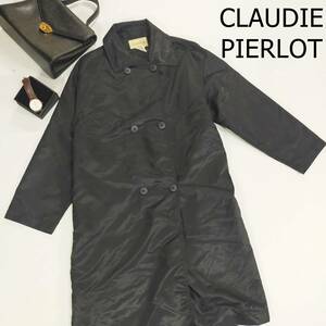 CLAUDIE PIERLOT クローディ・ピエルロ トレンチコート ステンカラーコート サイズ1 S ブラック 黒 フランス製 光沢 ナイロン100％ 3709