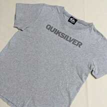 +SF12 Quiksilver クイックシルバー 子供 キッズ 140 男の子 男子 半袖 Tシャツ カットソー グレー シンプル_画像1