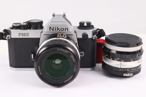 NIKON ニコン NEW FM2 NIKKOR 28mm F3.5/H AUTO 50mm F2 単焦点レンズ2点 一眼レフ フィルムカメラ 36582-F