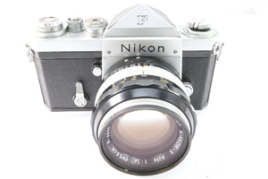NIKON ニコン F アイレベル NIKKOR-S AUTO 5.8cm F1.4 単焦点レンズ MF 一眼レフ フィルムカメラ 36718-F