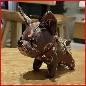 レザー キーホルダー バッグチャーム モノグラム 犬 イヌ フレンチドドッグ