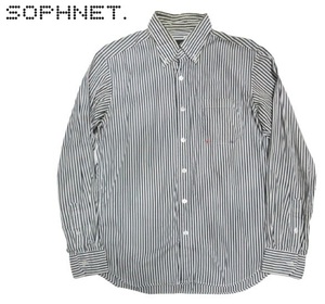 定価16,800円 ソフネット SOPH.NET ストライプ柄 ボタンダウン 長袖シャツ L/S B.D SHIRT COTTON STRIPE