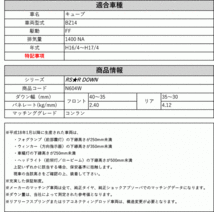 [RS-R_RS★R DOWN]BZ11 キューブ_コンラン(2WD_1400 NA_H16/4～H17/4)用車検対応ダウンサス[N604W]_画像2