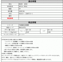 [RS-R_Ti2000 DOWN]MF16(R56) BMW MINI_クーパー(2WD_1600 NA_2007/2～)用車検対応ダウンサス[BM110TD]_画像2