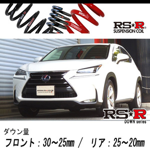 [RS-R_RS★R DOWN]AYZ15 レクサス NX300h_バージョンL(4WD_2500 HV_H26/7～H29/8)用車検対応ダウンサス[T533D]