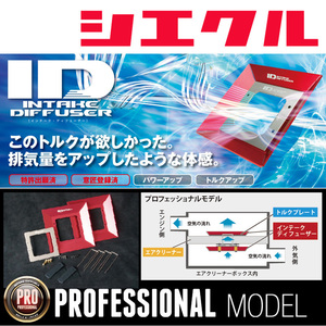 [シエクル_ID]NCP145 スペイド(1NZ-FE_H27/7ーR02/12)用プロフェッショナルインテークディフューザー(純正エアクリーナー用)[ID-PB]