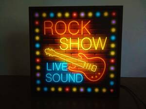 ロック ギター ライブハウス カフェ バー 音楽 エレキギター 楽器店 ライブバー ミニチュア サイン 看板 玩具 置物 雑貨 LEDライトBOX