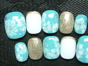 Y* prompt decision [ very short ]. flower * summer artificial nails *9