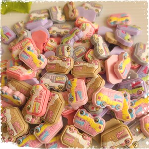 デコパーツ かわいい アイスクリーム屋さんバス 100個セット ハンドメイド