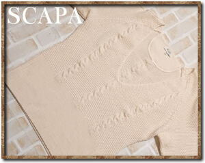 *SCAPA Scapa V neck wool knitted eggshell white *