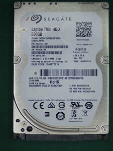 SEAGATE 2.5インチHDD SATA ST500LM021-1KJ152 500GB 動作確認済(500010)