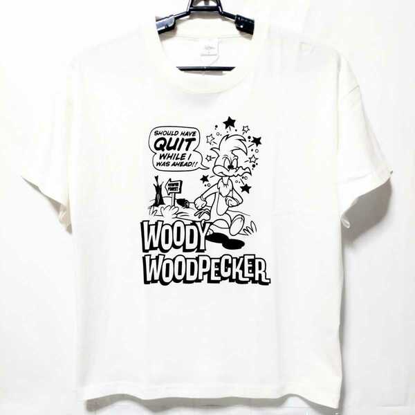 特価/未使用【サイズ=M】WOODPECKER/ウッドペッカー/ユニバーサル/レディス/半袖/Tシャツ/胸囲=79~87cm/white