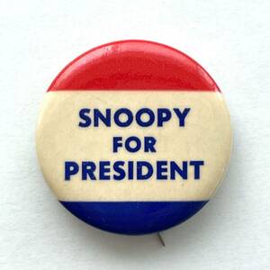 [Vintage]SNOOPY FOR PRESIDENT badge Fujiwara hirosi Snoopy FRAGMENT tricolor the first period 