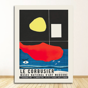 G1468 ル・コルビュジエ Le Corbusier ミッドセンチュリー モダン 建築 キャンバスアートポスター　50×70cm　インテリア 海外製 枠なし A