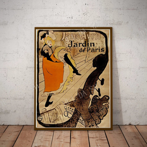 G1633 ロートレック　Lautrec　Henri Toulouse-lautrec jane avril　キャンバスアートポスター 　50×70cm インテリア 海外製 枠なし 