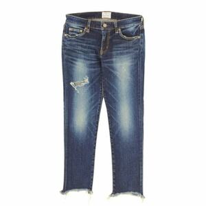 27 size *UNGRID Ungrid crash f Raid Hem -stroke abrasion *111912421401* stretch Denim lady's jeans * pants *