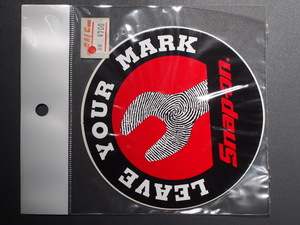 デッドストック 当時物 日本正規品 スナップオン Snap-on tools LEAVE YOUR MARK 直径:115mm 丸形 ステッカー シール 管理No.8341