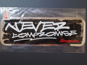 デッドストック 当時物 日本正規品 スナップオン Snap-on tools NEVER COMPROMISE 鏡面 ステッカー シール 管理No.8266