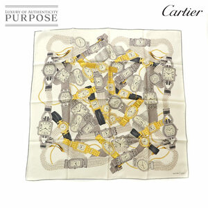 カルティエ Cartier マスト ドゥ カルティエ スカーフ 時計柄 シルク 100% マルチカラー Scarf 90130631