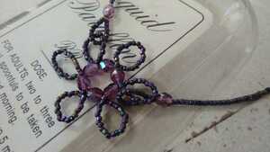 * purple × Aurora beads * flower * choker *