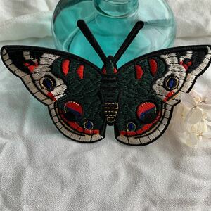 バタフライ　ワッペン　アップリケ アイロン 蝶々大きい 刺繍ワッペン