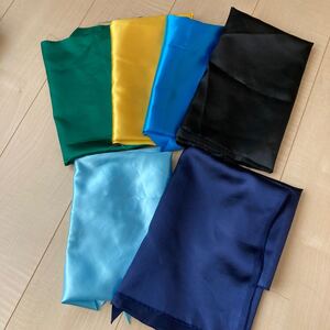 サテン生地 6色 ハギレ
