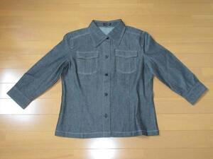 未使用 東京スタイル製 BEST EASE デニムのシャツジャケット 9号M 黒 検）アリスバーリー（Aylesbury）