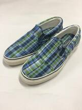 新品 7885 SPERRY US 10M TOP SIDER スペリー トップサイダー スリッポン スニーカー シューズ チェック 28cm_画像1