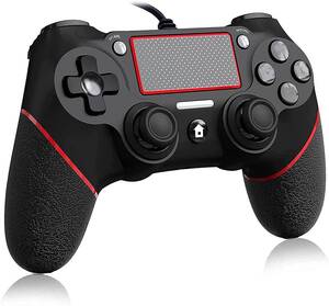 P4有線コントローラー プレステ4 ゲームパッド アップグレード版 USB接続 二重振動 人間工学 高耐久ボタン P3/PC/P4/対応 日本語説明書付き