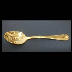 [ new goods ][ unused goods ] gold color Gold stainless steel tea spoon 14cm