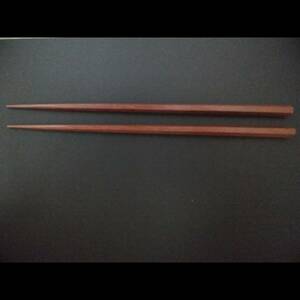 【新品】【未使用品】紫檀仕上 天然木 六角箸 22.5cm