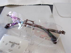 David Hicks デービッドヒックス 超かっこいい チタン製 眼鏡フレーム DH-8342-2 リムレス ツーポイント デザイン お洒落 