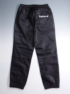 美品 19aw Supreme × Nike Leather Warm Up Pant S Black シュプリーム ナイキ レザーウォームアップパンツ ブラック