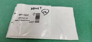 KEMET 積層セラミックコンデンサ(MLCC) 47μF 10V dc 1206 (3216M)【 C1206C476M8PACTU　】12個セット